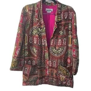 SK & Company Vtg Women's Lined Floral Blazer Jacket w/ Pockets Size Medium